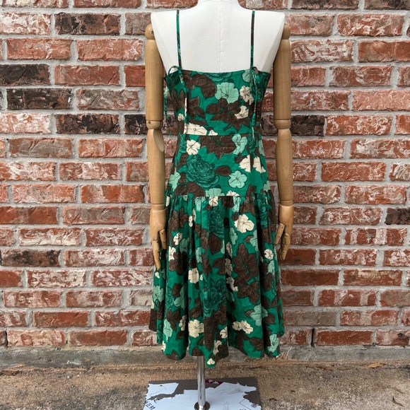 Moulinette de Soeurs Anthropologie green floral sleeveless sundress / 2 / EUC - Picture 15 of 17